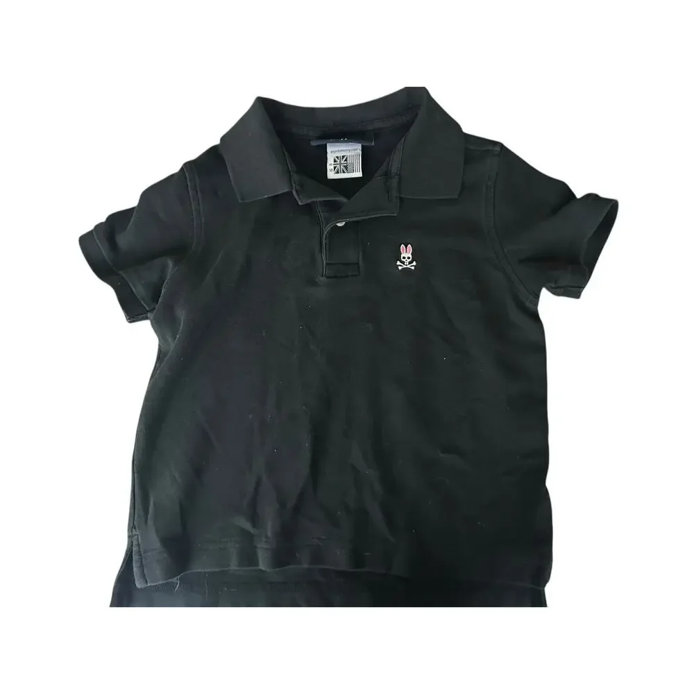 Psycho Bunny Casual Polo Shirt Boys Size black size‎ XS 5-6